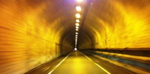 well-ligthed tunnel